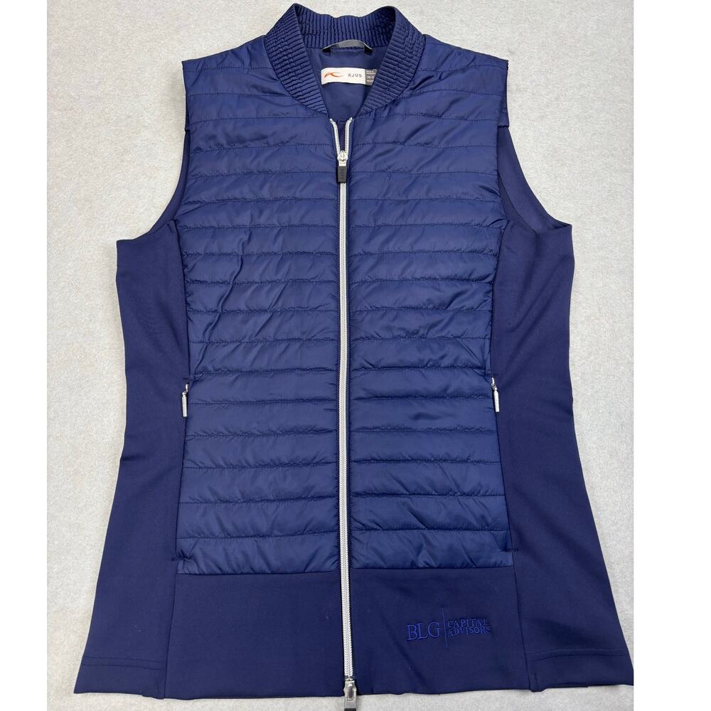 NWOT Women's KJUS 36 (Small) branded Navy Retention Vest logo golf tennis paddle